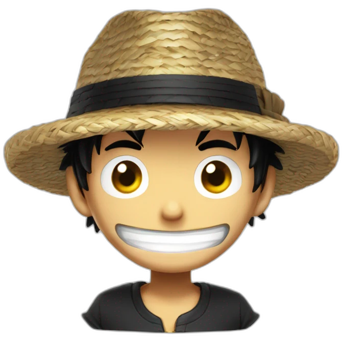 Luffy avec son chapeau de paille ruban noir emoji