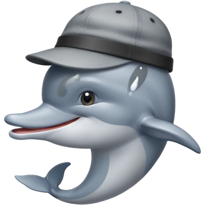 Dolphin wearing a hat emoji