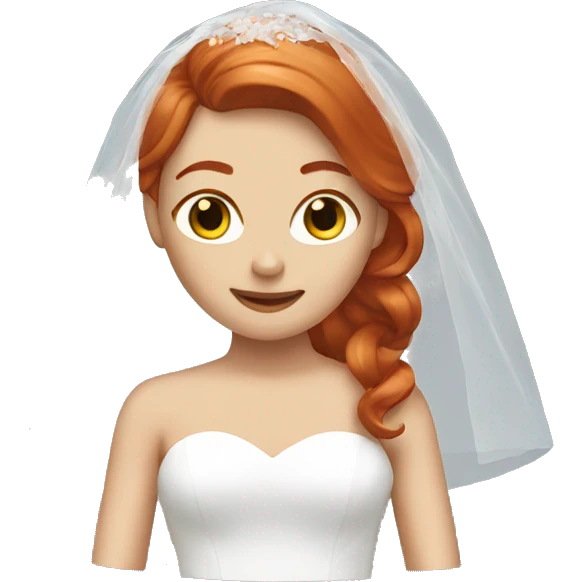 redhead with wedding veil emoji