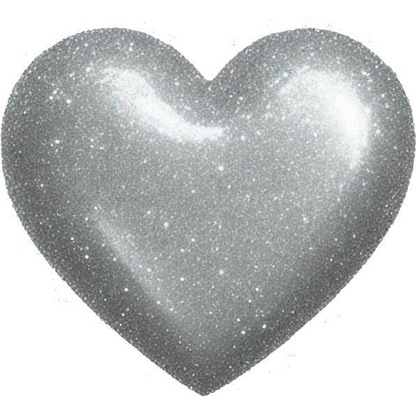 Glitter silver heart emoji