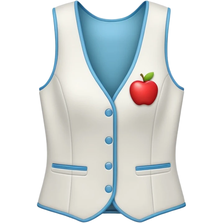 Apple-style 3D emoji of a women’s vest, sleeveless, fitted design, stylish cut, light fabric texture, feminine look, no background emoji