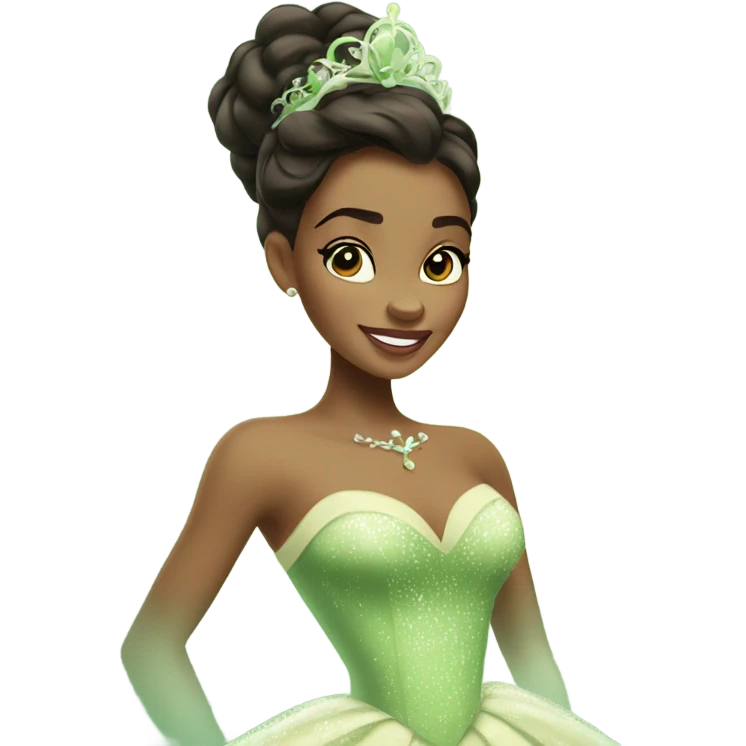 Disney Princess Tiana in elegant dress emoji