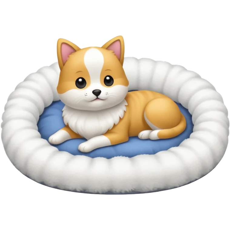 Soft white  pet bed  emoji