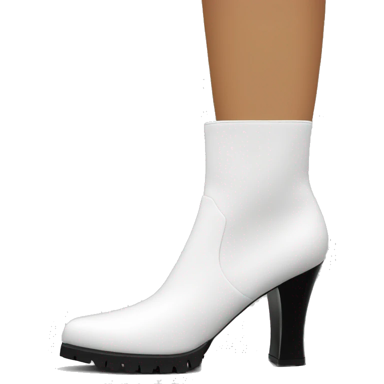 white block heel boots emoji