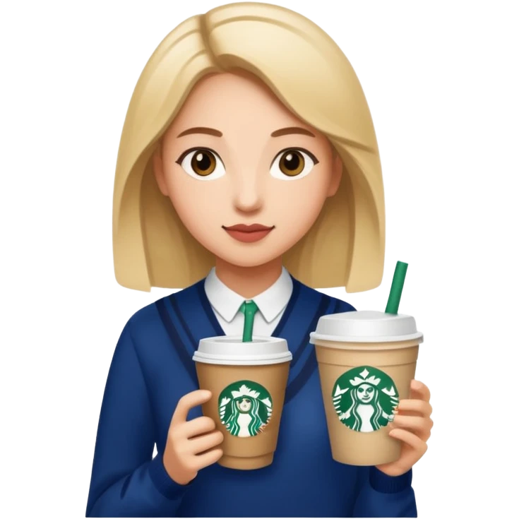 A PREEPY girl with Starbucks  emoji