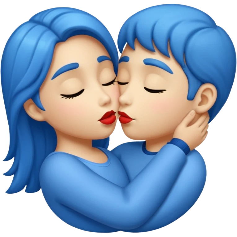Kiss blue emoji