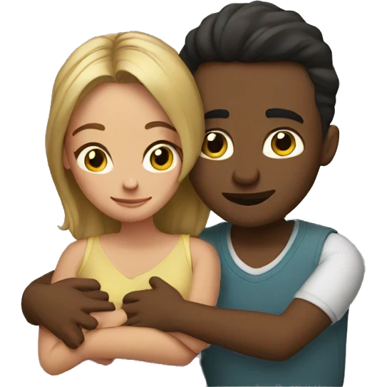 Couple cuddling emoji