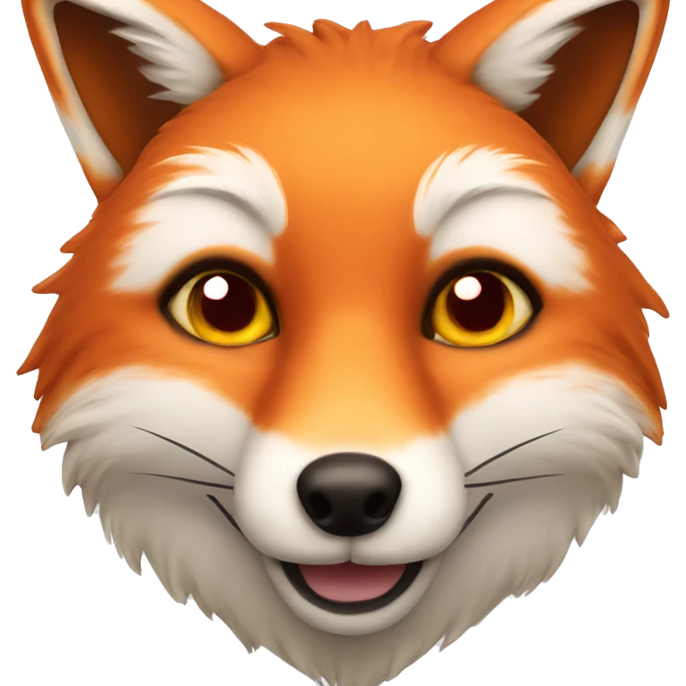 lush red fox face with heart as eyes emoji