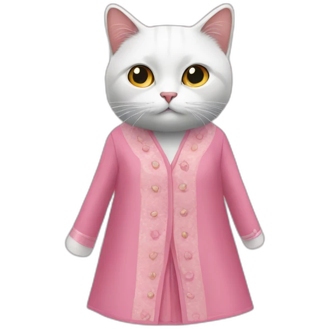 un chat dans une robe rose emoji