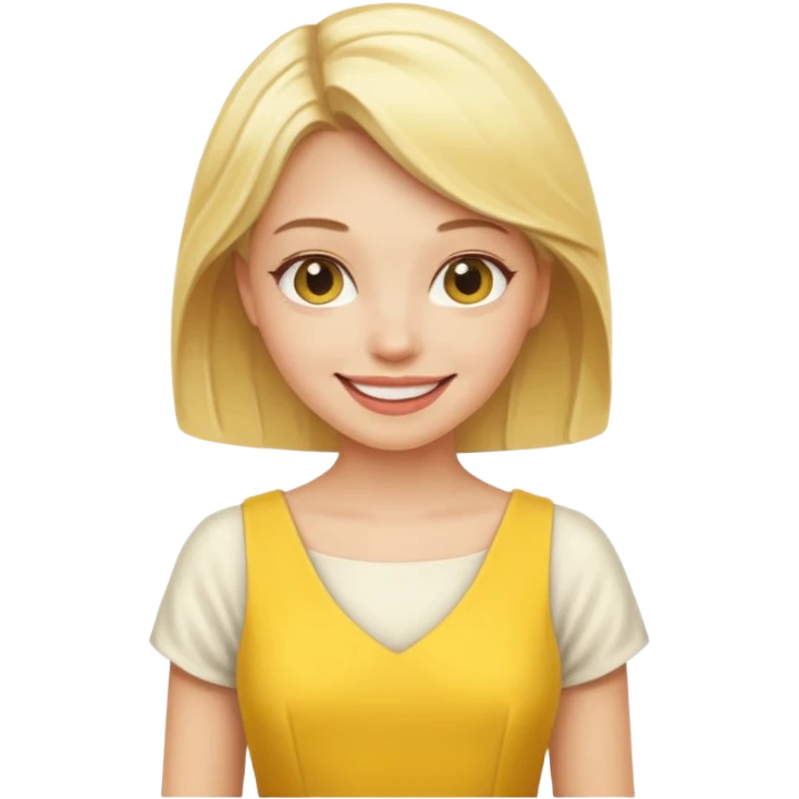 blonde woman with yellow dress emoji