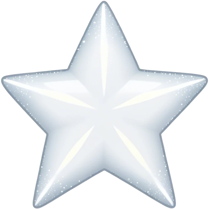 a shining pure white star with white sparkles around emoji