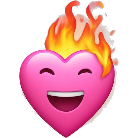 A pink heart in fire emoji