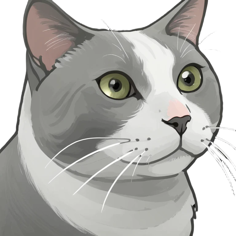 Grey and white cat knocking a cup of water over emoji