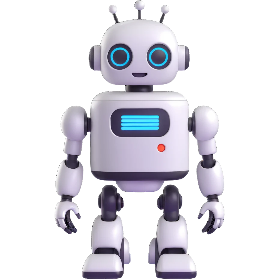 charming smiling robot with a shiny finish emoji