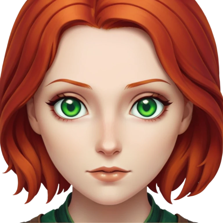 Triss Merigold from The Witcher with red hair and green eyes emoji