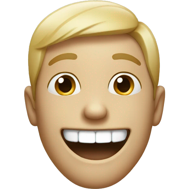 a smiling guy laughing and pointin emoji