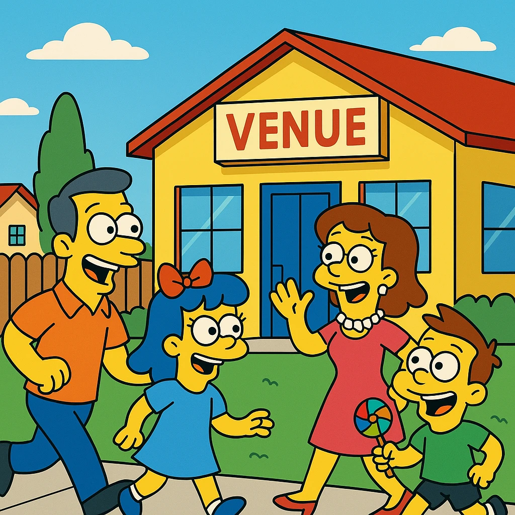 Venue – a place where an event happens.
The concert will take place at a new venue downtown. emoji
