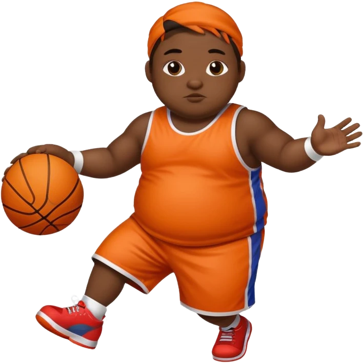 He’s a fat little basket ball player hooping  emoji