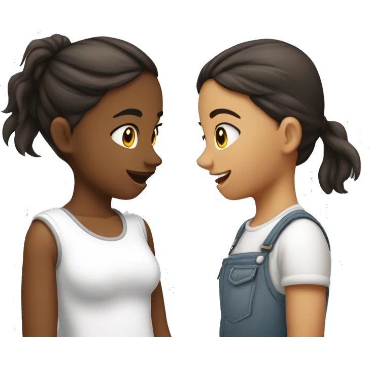 niña y adolescente abrazandose emoji