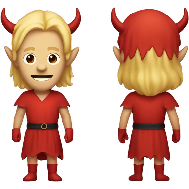 devil figure with blond hair and red tunic emoji