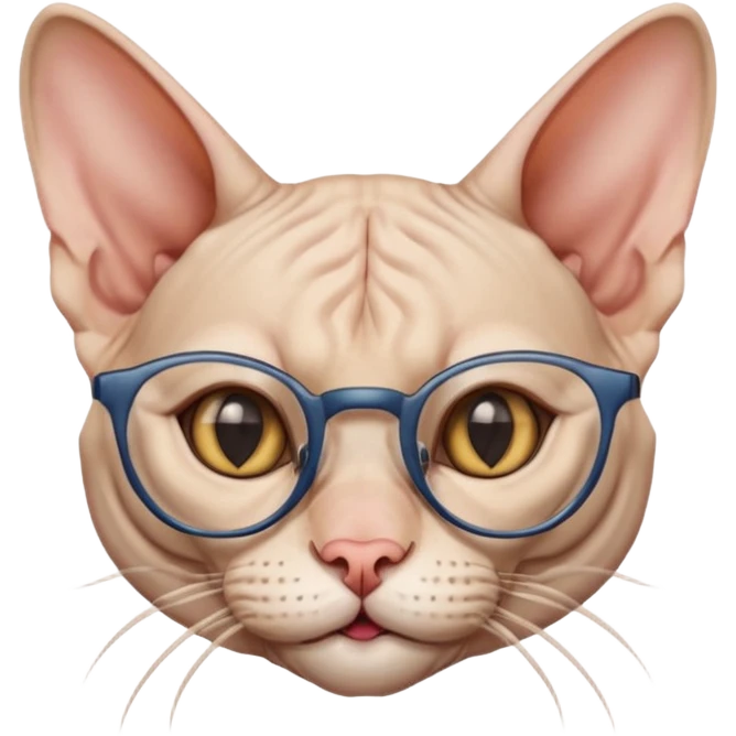сделай кота сфинка в очках с хитрой ухмылкой emoji