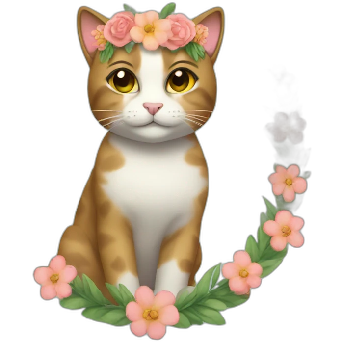 Cat with a flower crown emoji