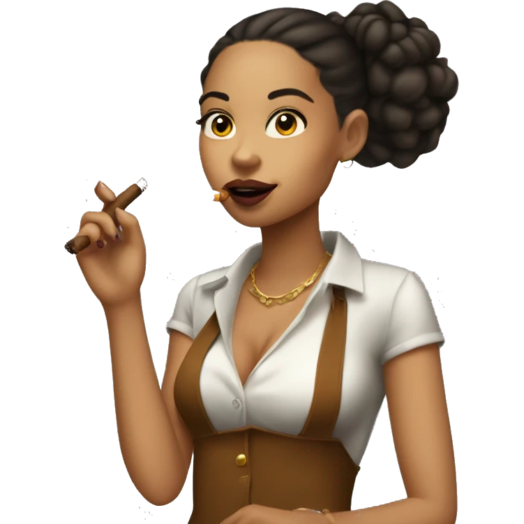 lightskin girl smoking cigar emoji