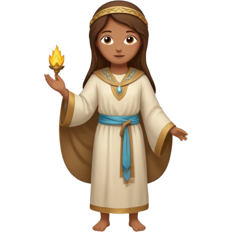 fullbody Jerusalem innkeeper in ancient robes, hair visible, no headscarf or religious symbols emoji