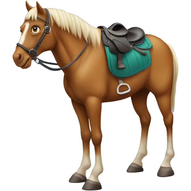 a horse with a big smelly poo on its saddle emoji