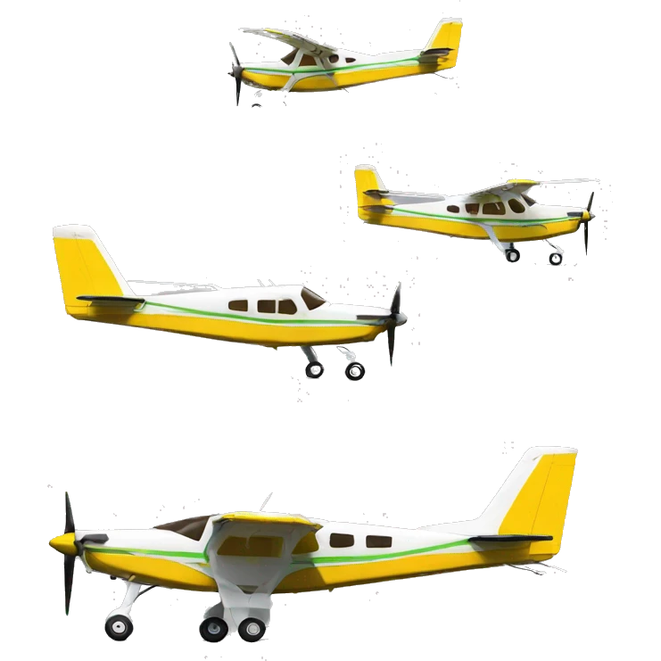 Real airplane cessna modelo 182 yellow profil emoji