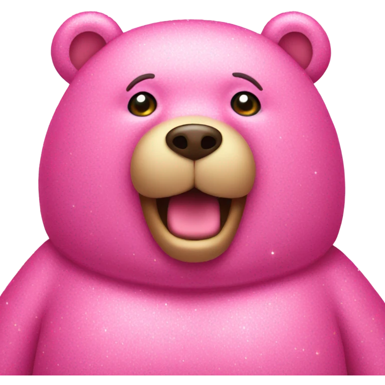 Pink sparkly fat bear  emoji
