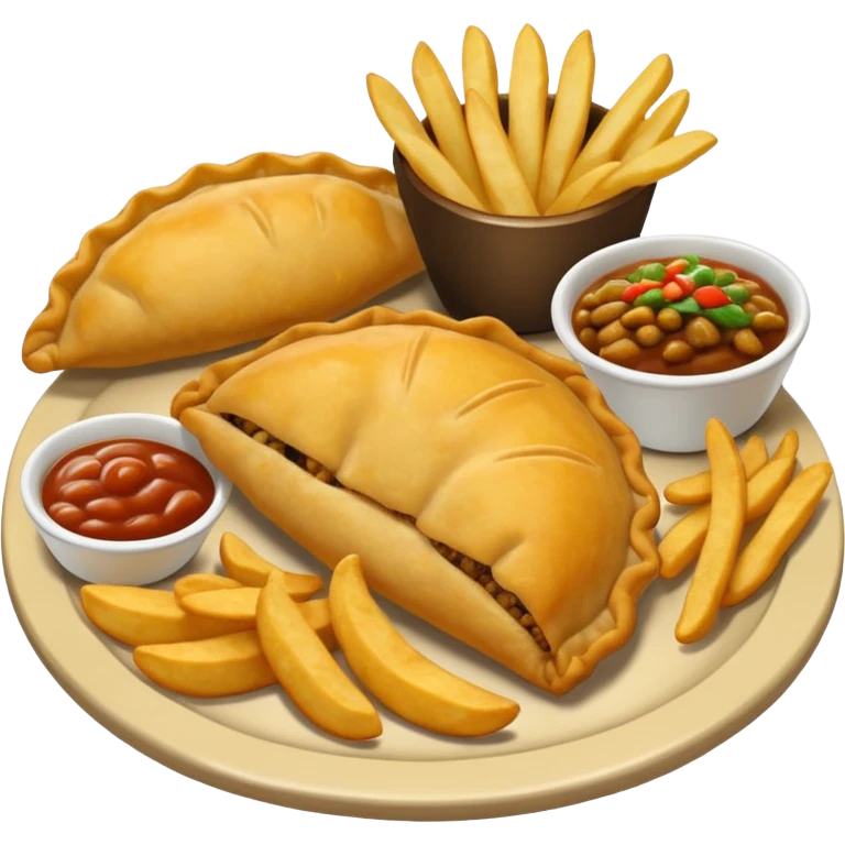 plato con milanesa y papas fritas emoji