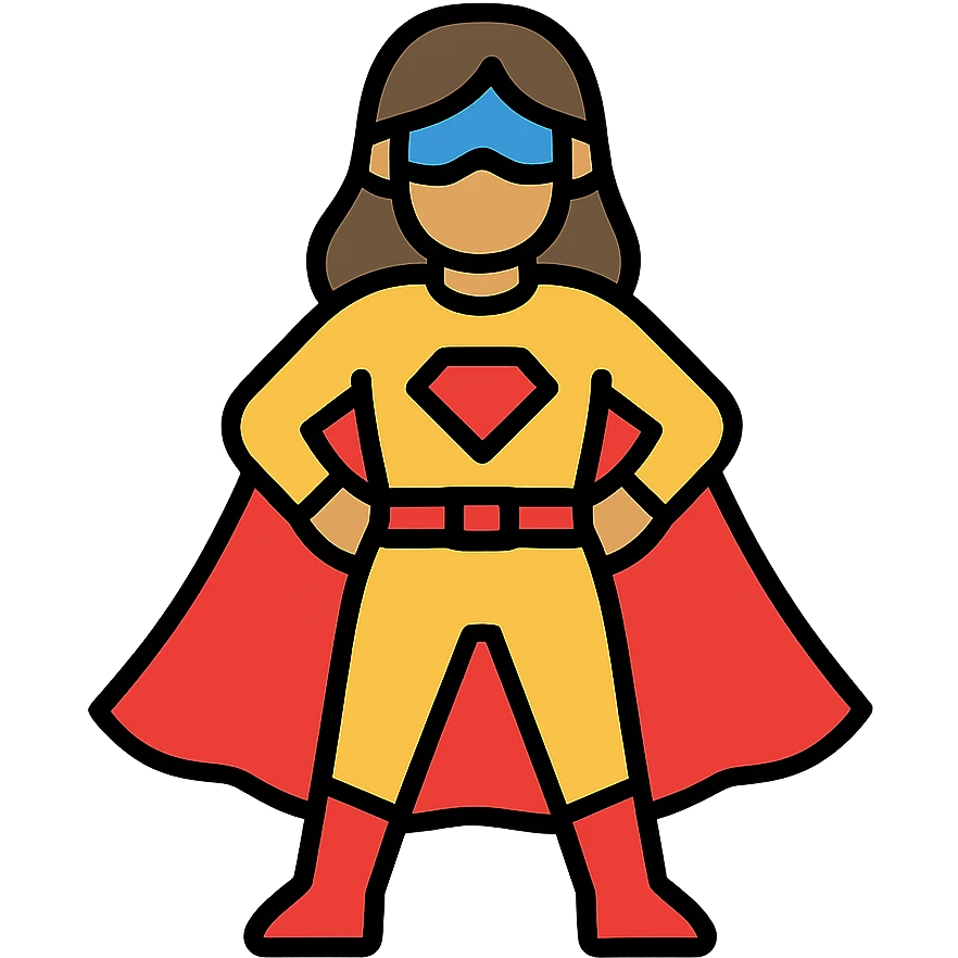 Female superhero with cape emoji