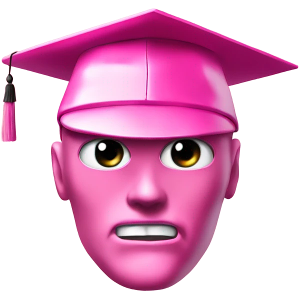 pink t-1000 droind in a pink graduation hat emoji
