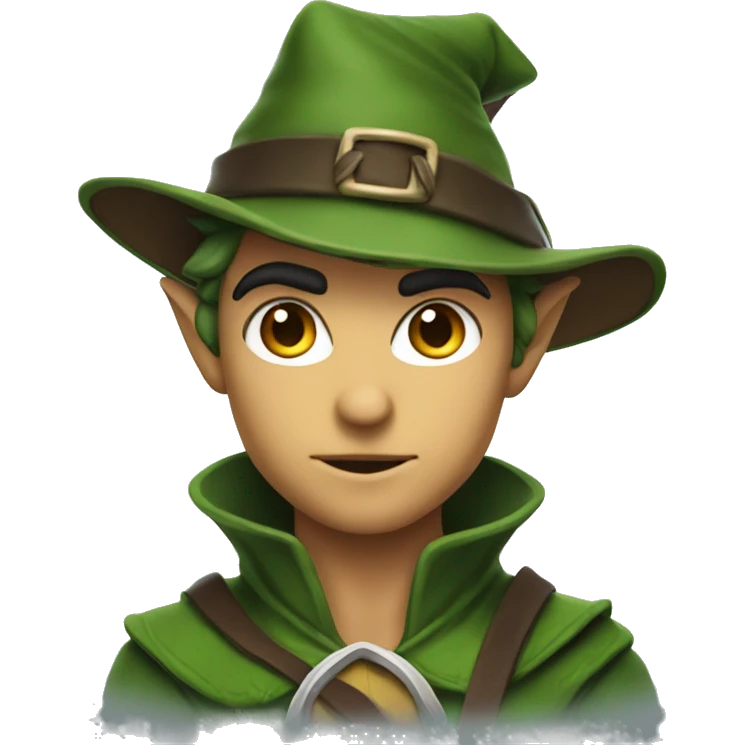 Fierce elf ranger wearing fedora  emoji
