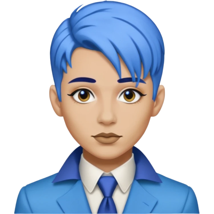 blue hair drag king fabulous makeup emoji