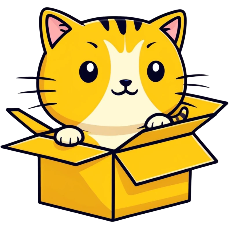 Golden cat in a box emoji