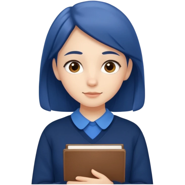 cute school girl jewish blue shirt navy jumper emoji