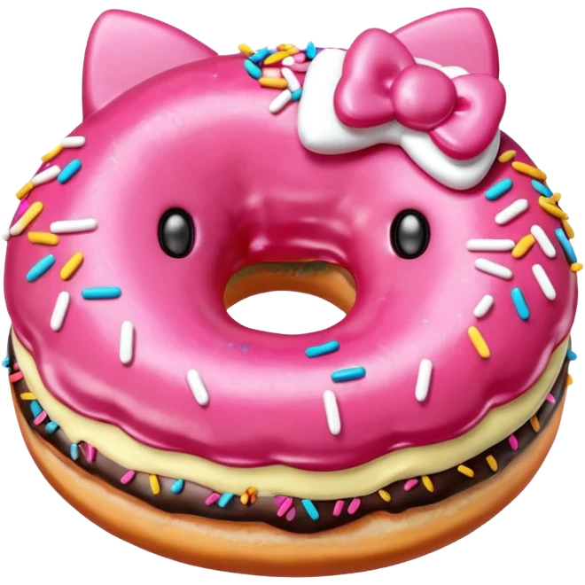 hello kitty themed donut emoji