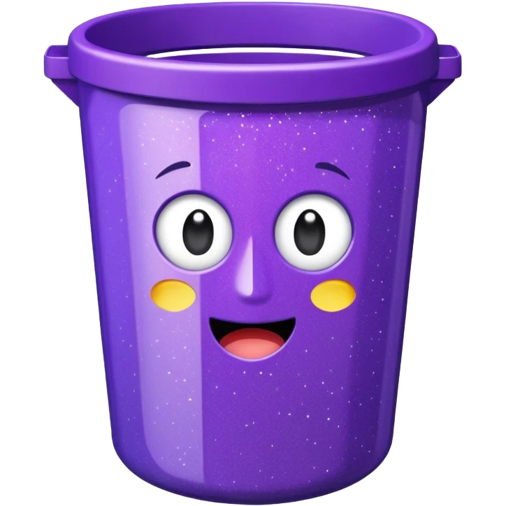 Glitter Purple and Cian rubbish bin emoji