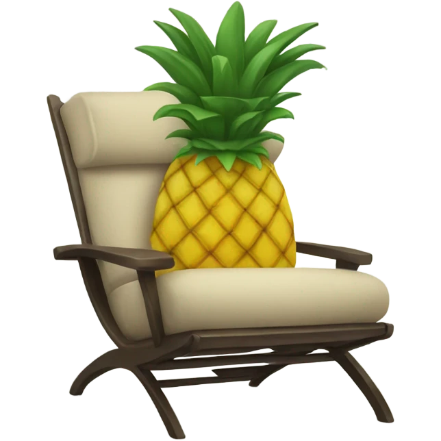 Pineapple sitting on lounge chair  emoji