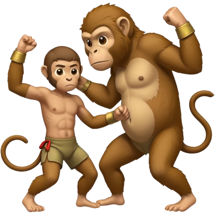 Man fighting a monkey in hand to hand combat  emoji