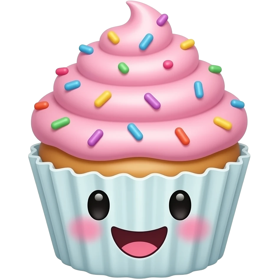 kawaii cupcake cute smile happy sprinkles emoji