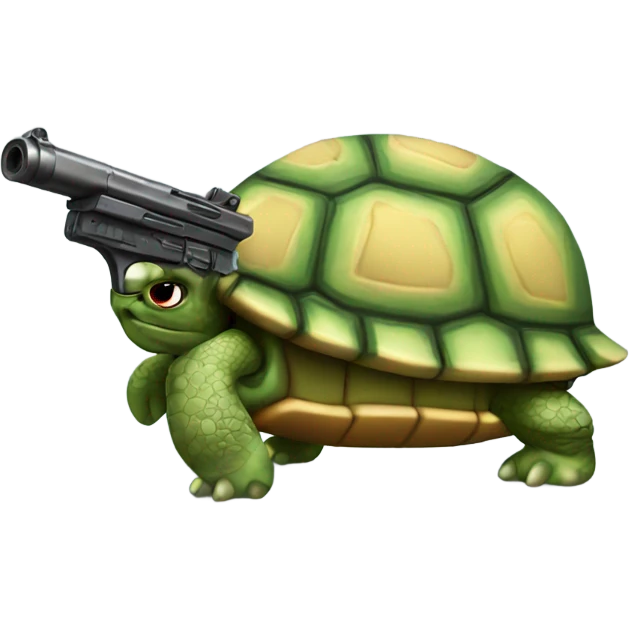 turtle with a gun emoji