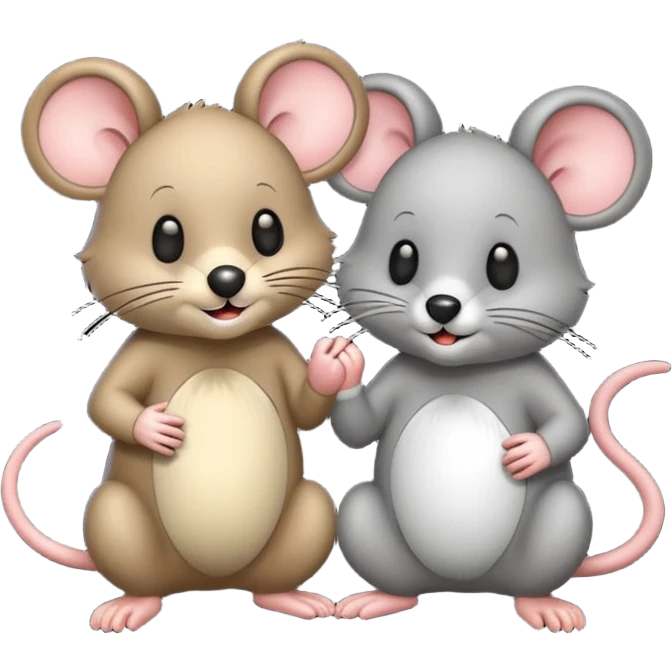 mouse and bear together emoji