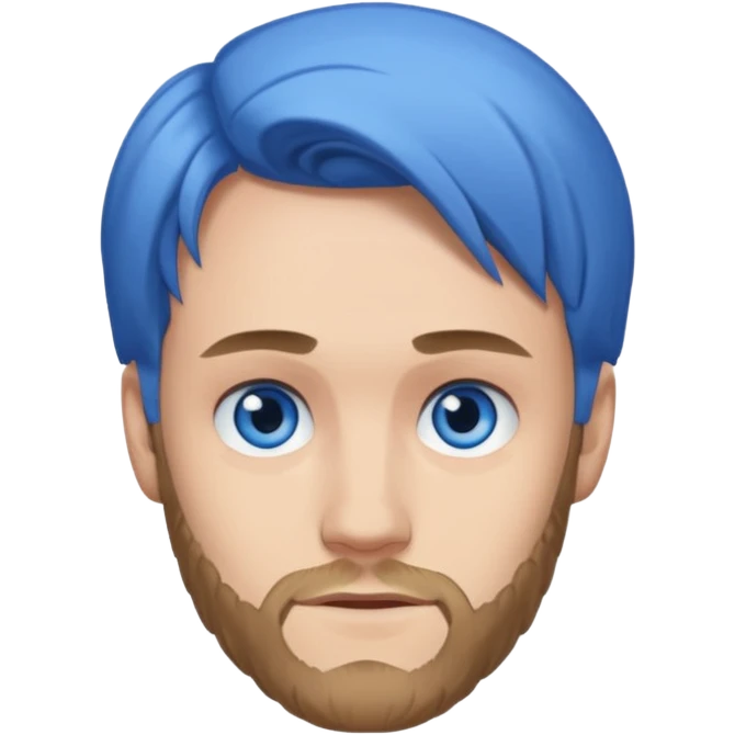 PewDiePie with blue eyes emoji