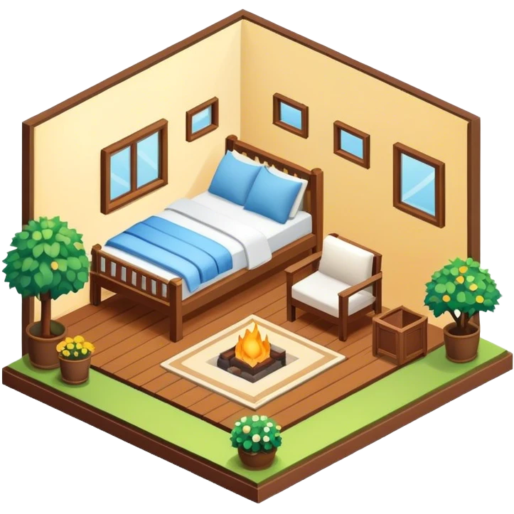 Cozy house isometric emoji