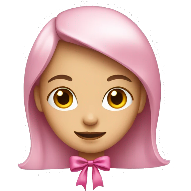 Girl with a pink schleife emoji