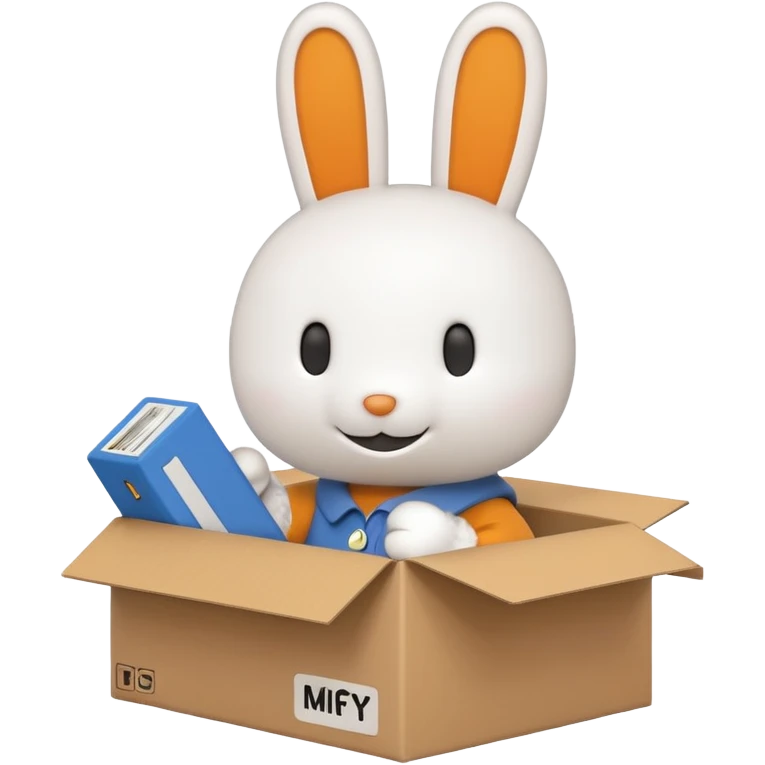 Cute miffy with box emoji
