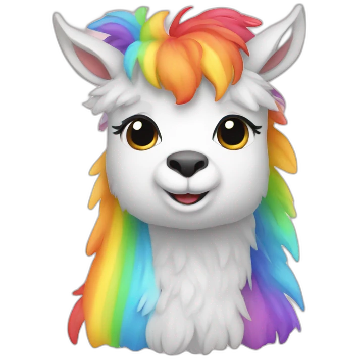 Rainbow Alpaka with emoji
